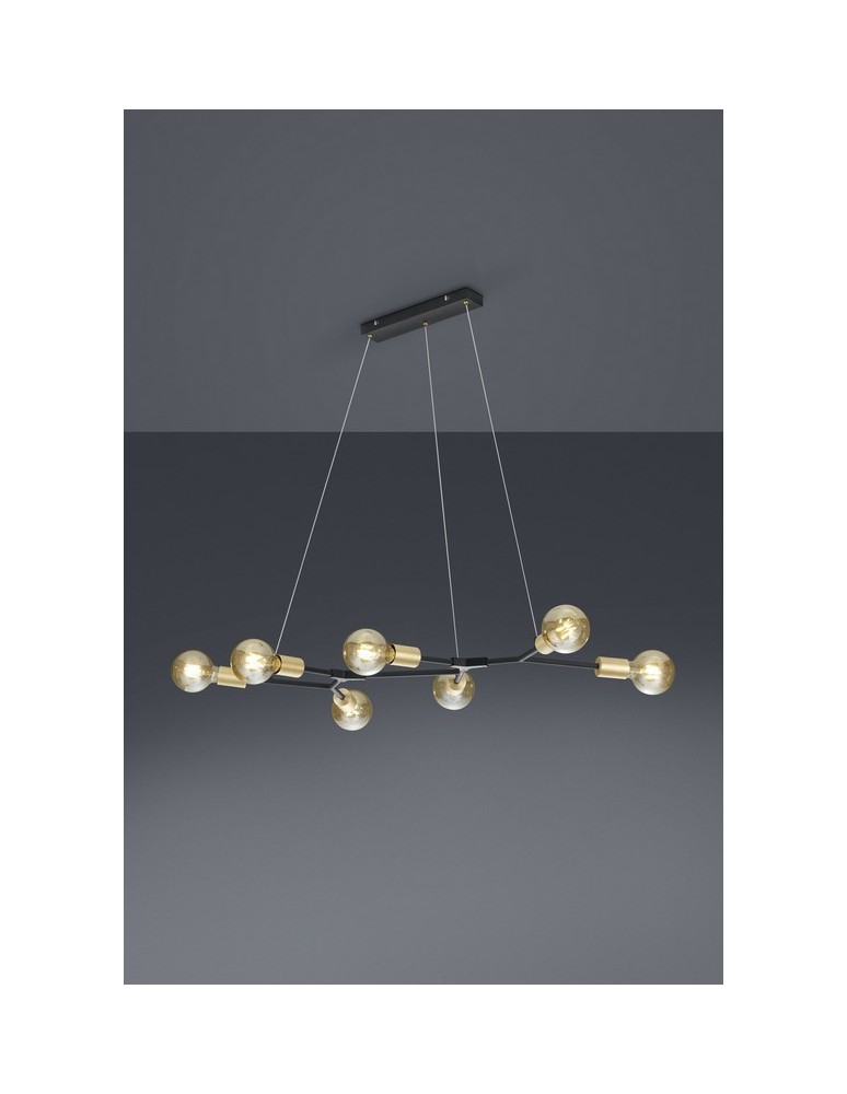 Lampy wiszące - TRIO CROSS  Wisząca 7xE27 czarny 306700732 - produkt kolory-swiatla.pl 1