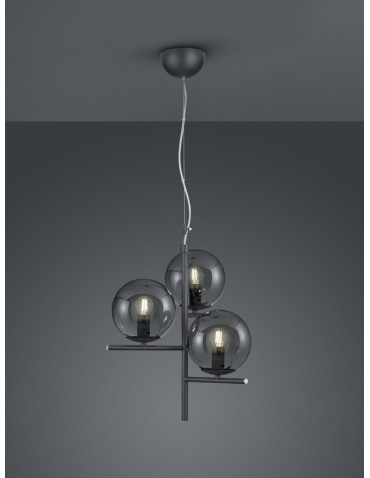 TRIO PURE  Wisząca 3xE14 antracyt 302000342