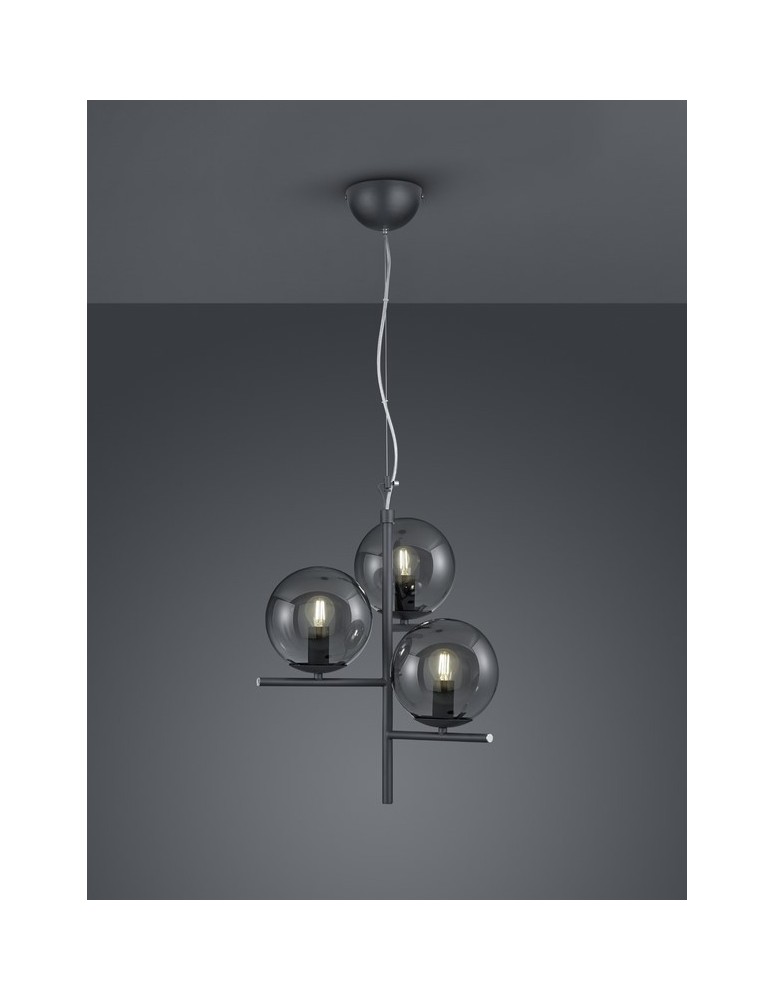 Lampy wiszące - TRIO PURE  Wisząca 3xE14 antracyt 302000342 - produkt kolory-swiatla.pl 1