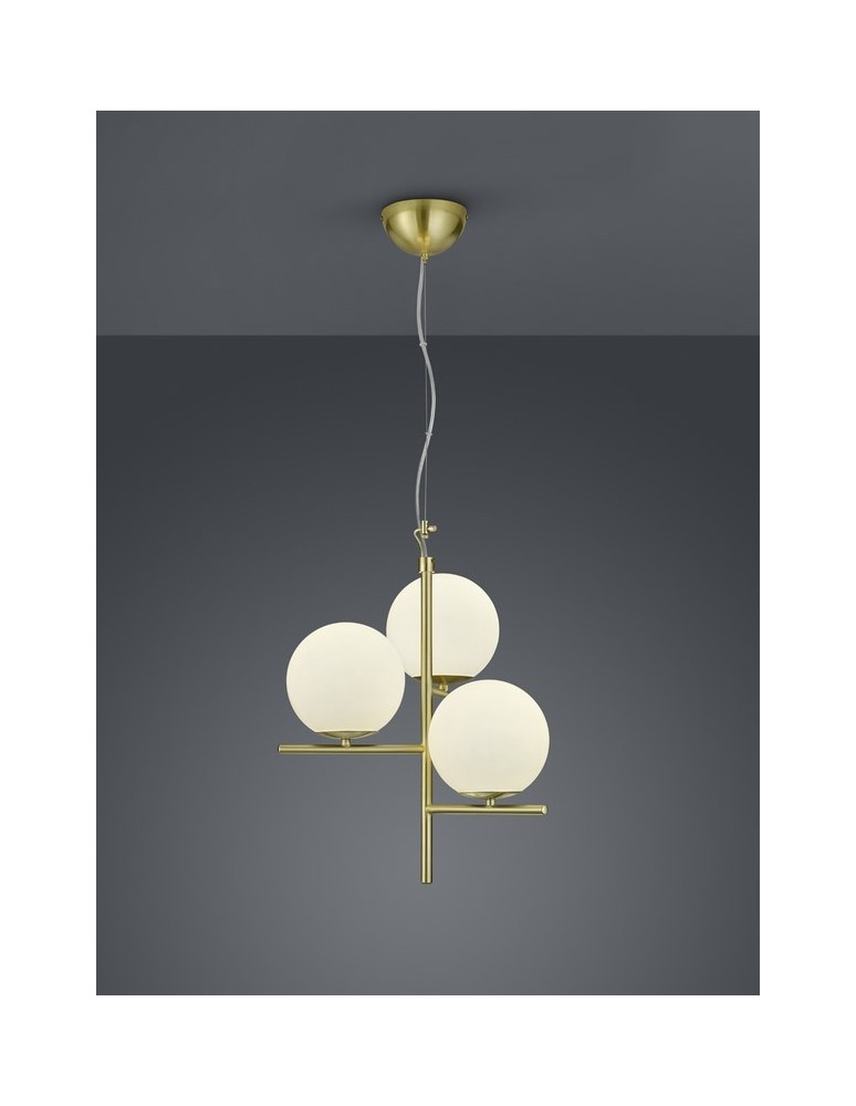 Lampy wiszące w kolorze mosiądz - TRIO PURE  Wisząca 3xE14 mosiądz 302000308 - produkt kolory-swiatla.pl 1