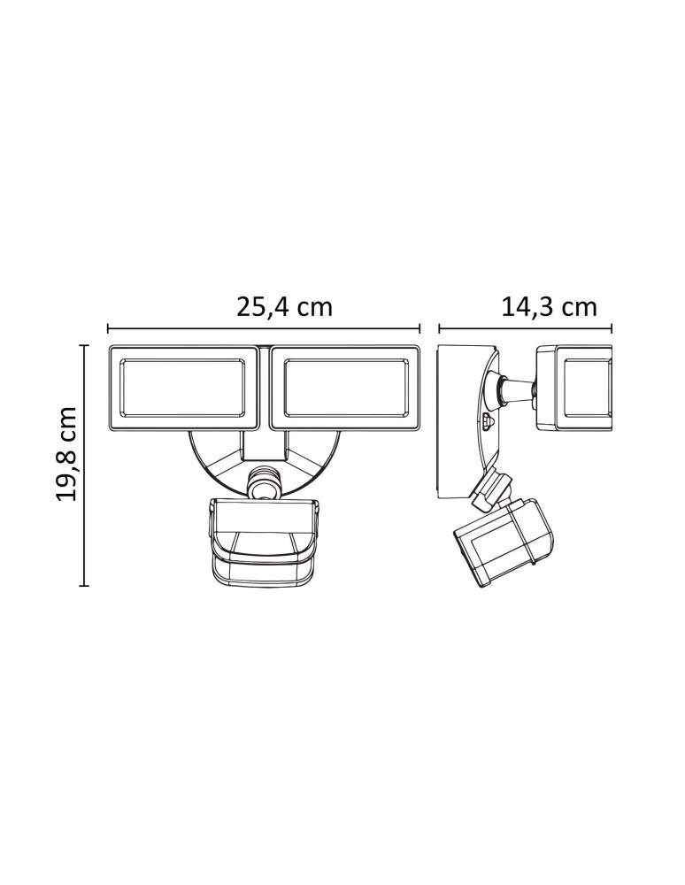 Naświetlacze zewnętrzne / halopaki - SU-MA Duo reflektor 56xSMD LED, 36W, 230V 6556-PIR - product kolory-swiatla.pl 3