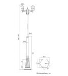 Lampy zewnętrzne latarnie - SU-MA CORDOBA E27, 2x60W, 230V OGMWN 2 TD - produkt 6