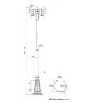 Lampy zewnętrzne latarnie - SU-MA CORDOBA E27, 3x60W, 230V OGMWN 3 TD - produkt 6