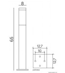 Lampy ogrodowe stojące - SU-MA Inox  E27, 1x40W, 230V SS802-650 - product 3