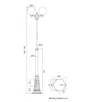 Lampy zewnętrzne latarnie - SU-MA Kule  E27, 2x100W, 230V OGMWN 2 300 - product 7