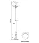 Lampy zewnętrzne latarnie - SU-MA KULE E27, 3x100W, 230V OGMWN 3 300 - produkt 8