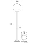 Lampy zewnętrzne latarnie - SU-MA Kule  E27, 1x100W, 230V K 5002/1/K 300 - product 3