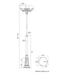 Lampy zewnętrzne latarnie - SU-MA Kule z koszykiem E27, 3x60W, 230V OGMWN 3 KPO 200 - produkt 7