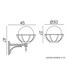 Kinkiety zewnętrzne - SU-MA Kule z koszykiem E27, 1x60W, 230V K 3012/1/KPO 250 U - product 5