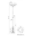Lampy zewnętrzne latarnie - SU-MA Kule z koszykiem E27, 2x60W, 230V OGMWN 2 KPO 250 - produkt 7