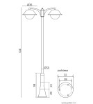 Lampy zewnętrzne latarnie - SU-MA Prince E27, 2x60W, 230V OGMW 2 O-BD - produkt 4