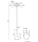Lampy zewnętrzne latarnie - SU-MA Prince  E27, 3x60W, 230V OGMW 3 O-BD - product 4