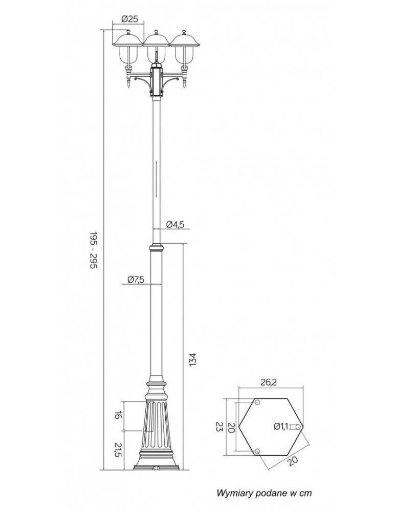 SU-MA Prince  E27, 3x60W, 230V OGMWN 3 O