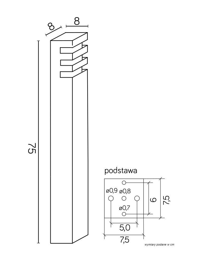 SU-MA RADO E27, 1x18W, 230V stojąca RADO 1 DG