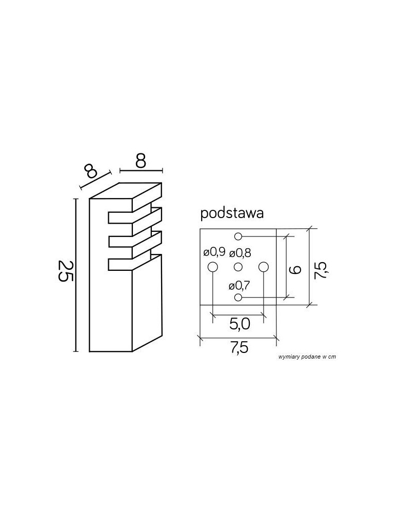 SU-MA RADO  E27, 1x18W, 230V stojąca RADO 3 DG