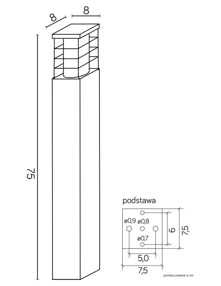 SU-MA RADO E27, 1x18W, 230V stojąca RADO II 1 AL
