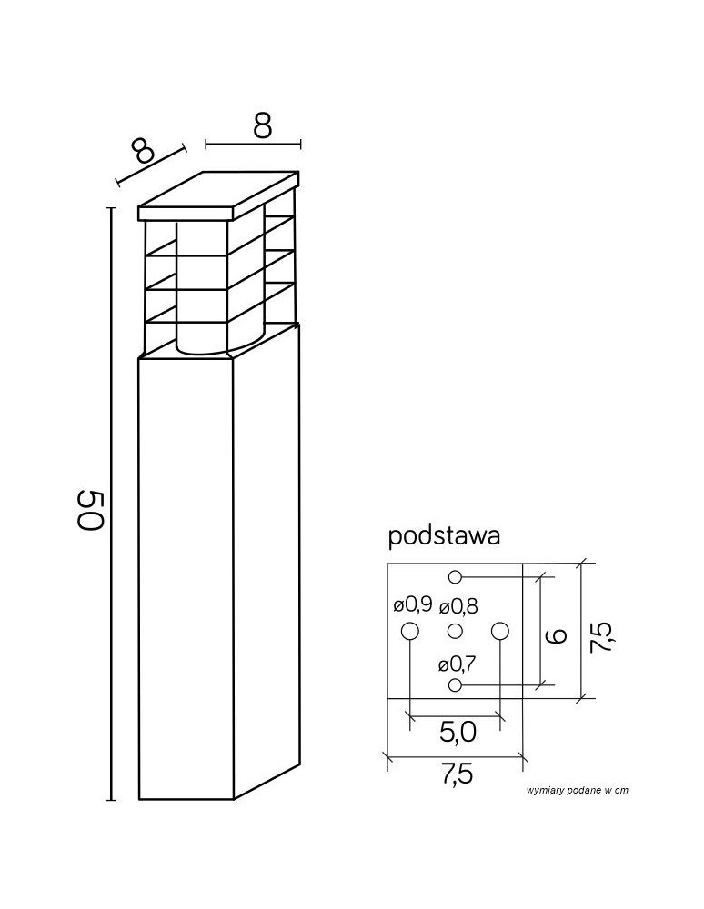 SU-MA RADO E27, 1x18W, 230V stojąca RADO II 2 BL