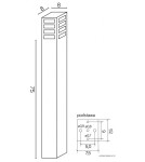 Lampy ogrodowe stojące - SU-MA RADO E27, 1x18W, 230V stojąca RADO III 1 AL - produkt 4