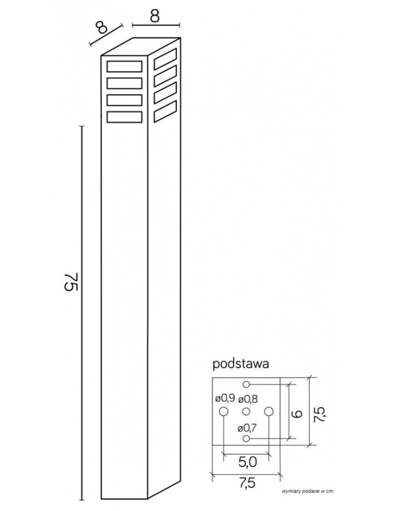 SU-MA RADO E27, 1x18W, 230V stojąca RADO III 1 AL