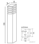 Lampy ogrodowe stojące - SU-MA RADO E27, 1x18W, 230V stojąca RADO III 2 BL - produkt 4