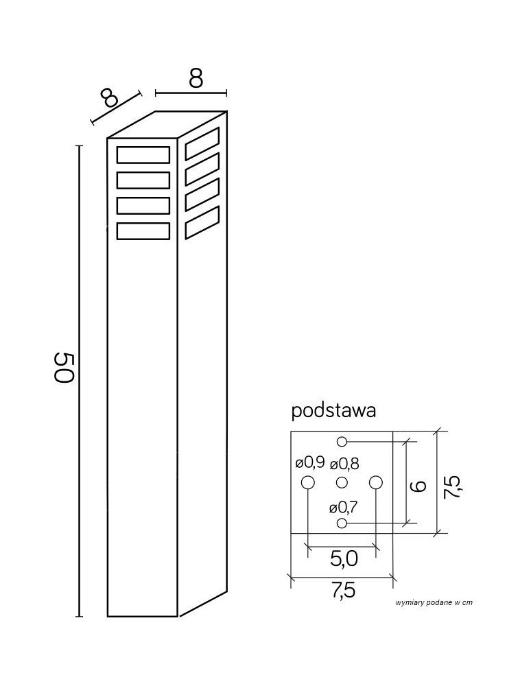 SU-MA RADO E27, 1x18W, 230V stojąca RADO III 2 BL