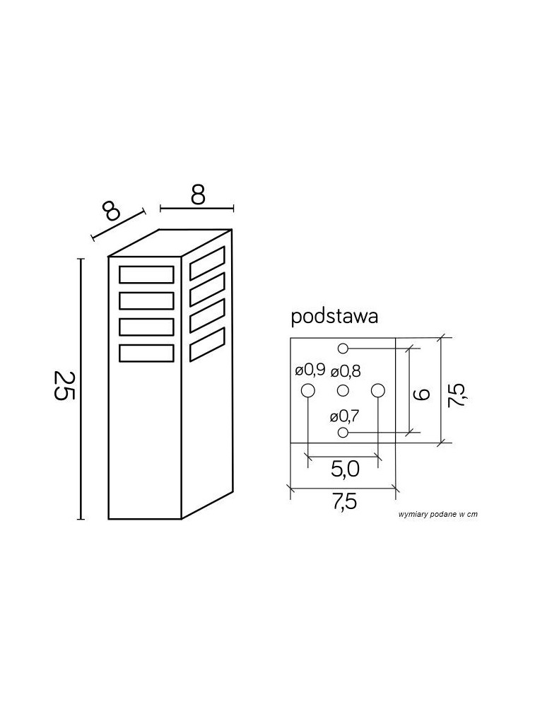 SU-MA RADO  E27, 1x18W, 230V stojąca RADO III 3 AL