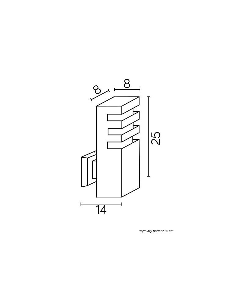 SU-MA RADO  E27, 1x18W, 230V kinkiet RADO K BL