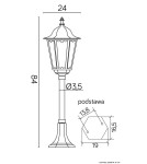 Lampy ogrodowe stojące - SU-MA Retro Classic E27, 1x60W, 230V K 5002/3 - product 7