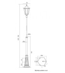 Lampy zewnętrzne latarnie - SU-MA Retro Maxi E27, 1x100W, 230V stojąca OGMWN 1 - produkt 6