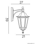 Kinkiety zewnętrzne - SU-MA Retro E27, 1x60W, 230V kinkiet K 3012/1/M - produkt 5
