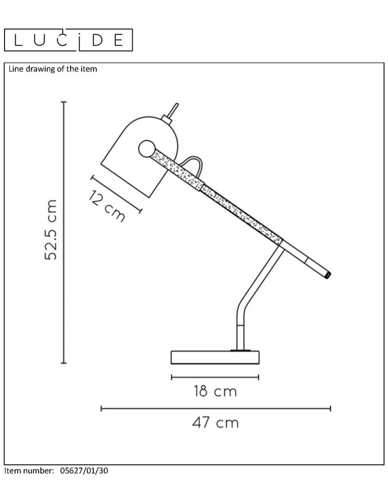 Lampy stołowe do czytania - Lucide WAYLON Biurkowa 1xE27 czarny brązowy 05627/01/30 - produkt kolory-swiatla.pl 25