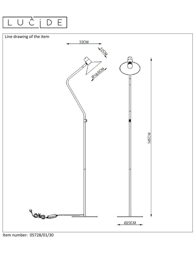 Lampy podłogowe łamane - Lucide PEPIJN Podłogowa 1xE14 czarny 05728/01/30 - produkt kolory-swiatla.pl 22