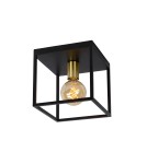 Lampy sufitowe loftowe - industrialne - Lucide RUBEN Sufitowa 1xE27 czarny satynowy mosiądz 00124/01/30 - produkt 1