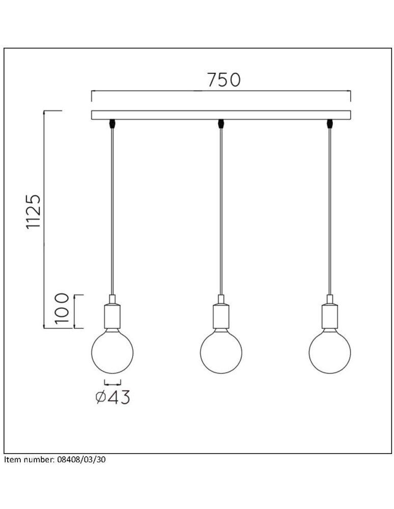 Lucide FIX MULTIPLE Wisząca 3xE27/60W Czarny 08408/03/30