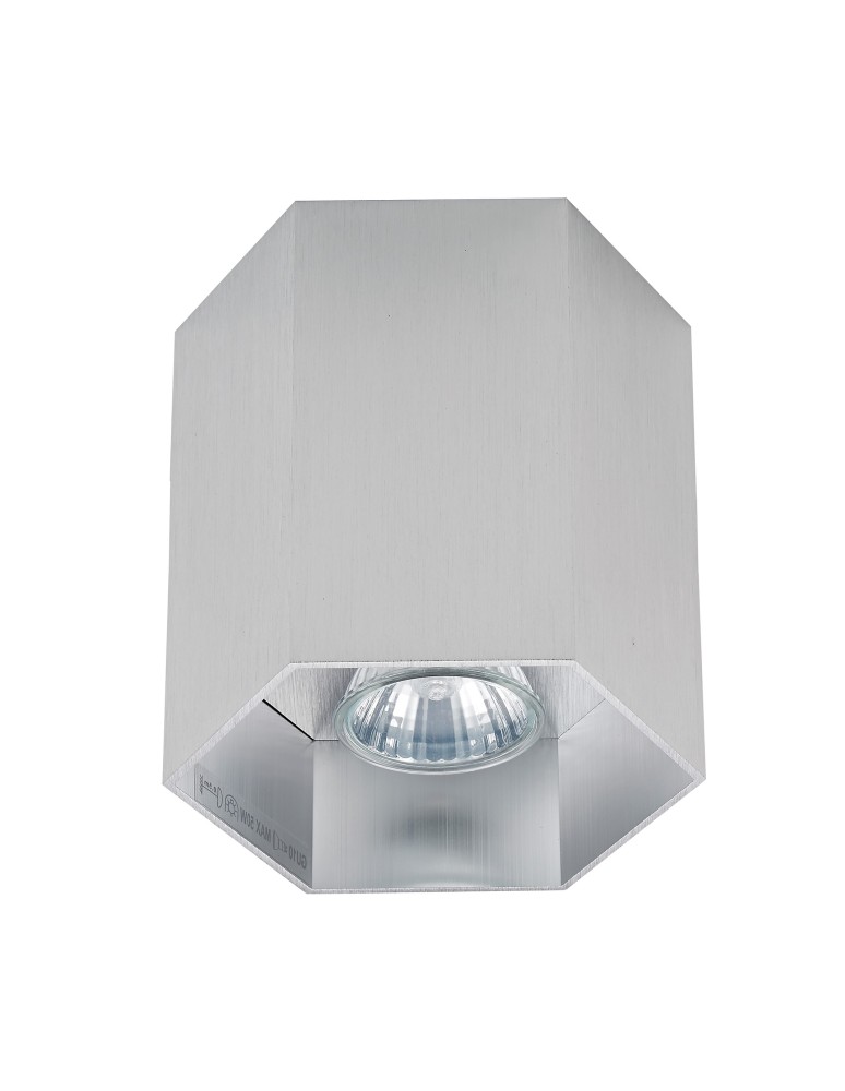 Oprawy sufitowe na wymienne źródło światła - Zuma Line Sufitowa POLYGON CL 1L SPOT ALU/ALU 20067-AL - produkt kolory-swiatla.pl 1