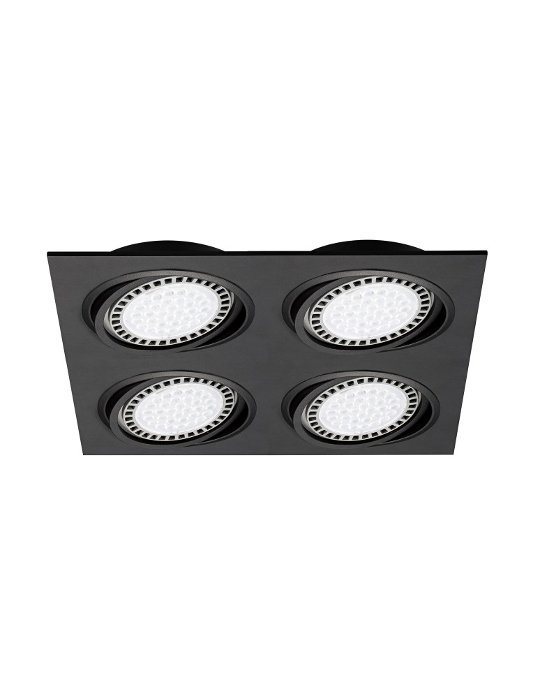Lampy podtynkowe kwadratowe - Zuma Line Lampa podtynkowa BOXY DL 4 SPOT CZARNY/BLACK 20073-BK - produkt kolory-swiatla.pl 1