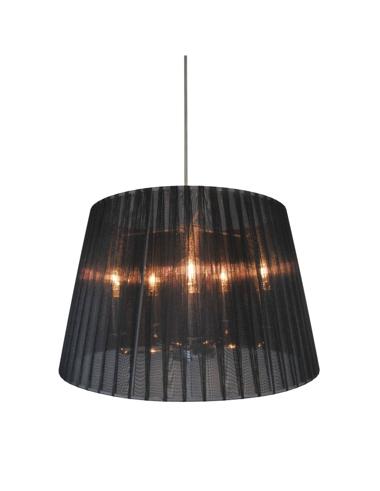 Lampy wiszące z abażurem - Zuma Line BLOIS Lampa Wisząca E27 60W P16194-BK - produkt kolory-swiatla.pl 1