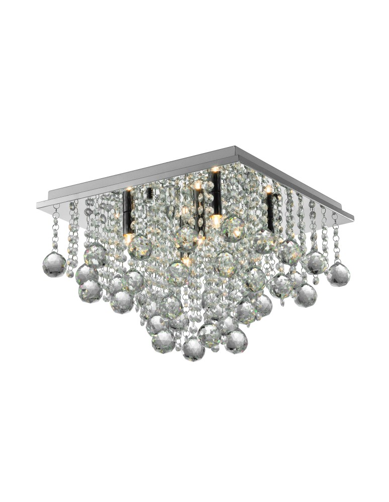 Lampy sufitowe z kryształami - Zuma Line RANGEL Lampa Sufitowa Srebrna G9 42W RLX92711-5 - produkt kolory-swiatla.pl 1