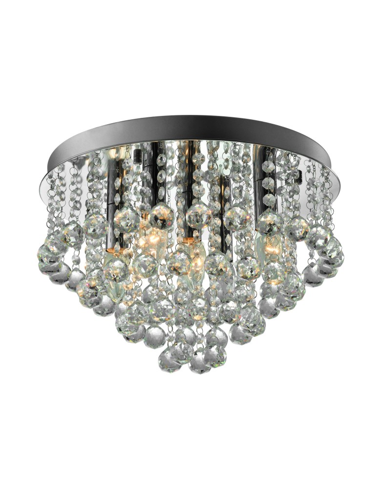 Lampy sufitowe z kryształami - Zuma Line ALEX Lampa Sufitowa Srebrna E14 40W RLX94874-5 - produkt kolory-swiatla.pl 1