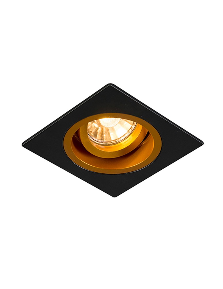 Lampy podtynkowe kwadratowe - Zuma Line CHUCK DL SQUARE SPOT Czarny+Złoty GU10 50W 92706 - produkt kolory-swiatla.pl 1