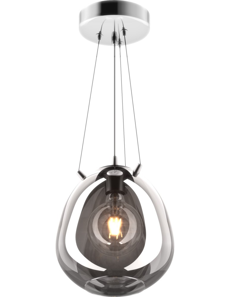 Lampy wiszące szklane - Zuma Line MOON Lampa Wisząca E27 60W P19066B-D25 - produkt kolory-swiatla.pl 1