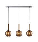 Lampy wiszące potrójne - Zuma Line MONIC Lampa Wisząca Miedź E14 40W MD1629-3A - product 1