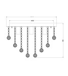 Lampy sufitowe z kryształami - Zuma Line ALEX Lampa Sufitowa Srebrna E14 40W RLX94874-5 - product 2