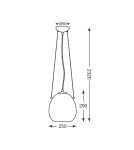 Lampy wiszące szklane - Zuma Line MOON Lampa Wisząca E27 60W P19066B-D25 - product 3