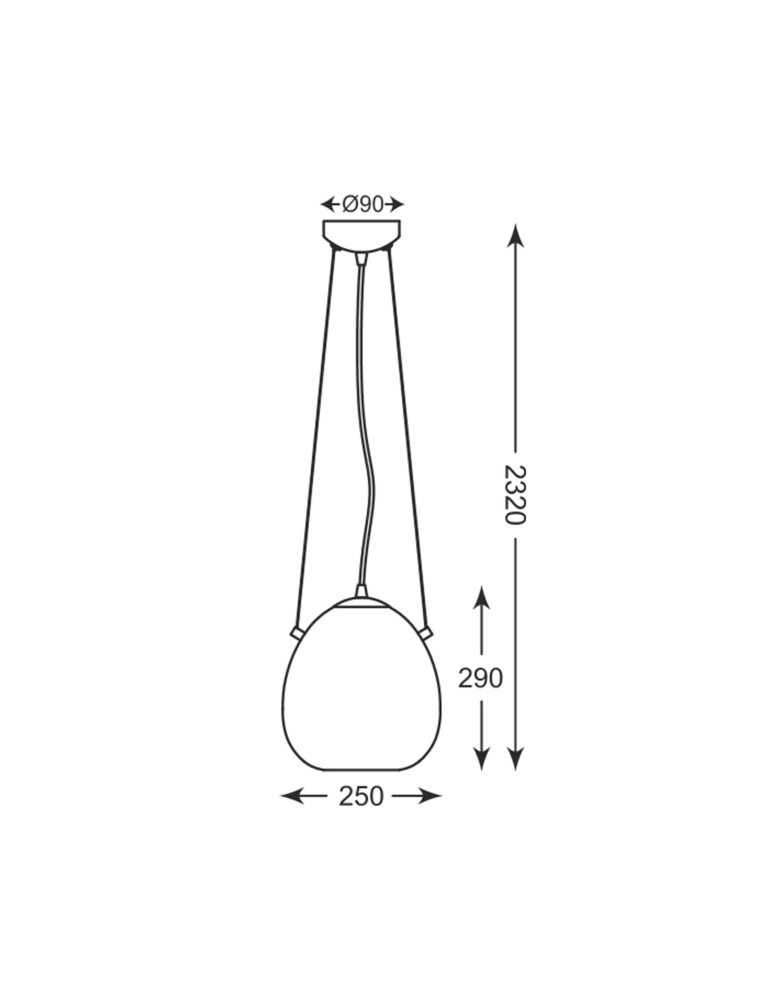 Lampy wiszące szklane - Zuma Line MOON Lampa Wisząca E27 60W P19066B-D25 - product kolory-swiatla.pl 3