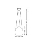 Lampy wiszące szklane - Zuma Line MOON Lampa Wisząca E27 60W P19066B-D30 - product 3