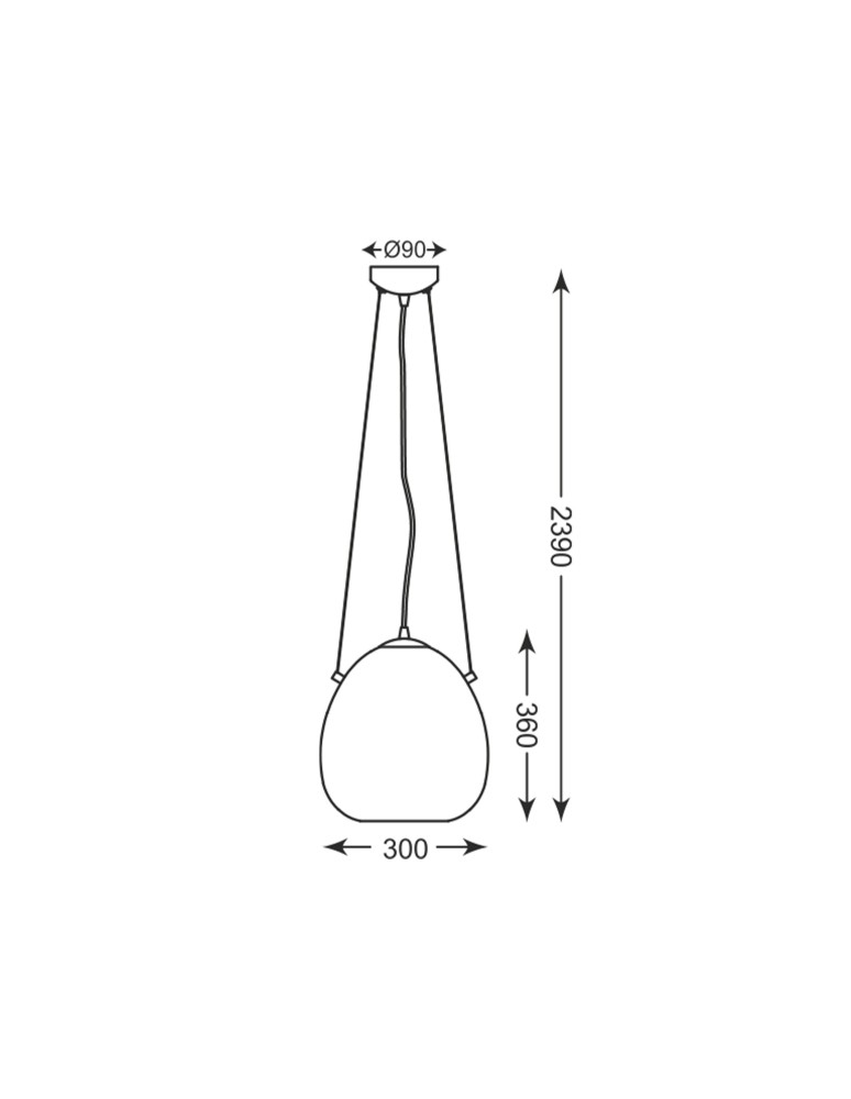 Lampy wiszące szklane - Zuma Line MOON Lampa Wisząca E27 60W P19066B-D30 - product kolory-swiatla.pl 3