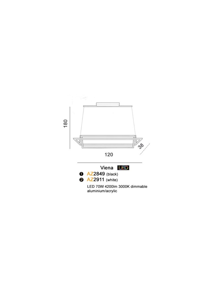 Azzardo VIENA BLACK 1xLED Wisząca Czarny AZ2849