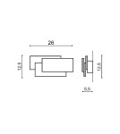 Kinkiety - Azzardo CLOVER SQUARE BLACK 1xLED Ścienna Czarny AZ2198 - produkt 4