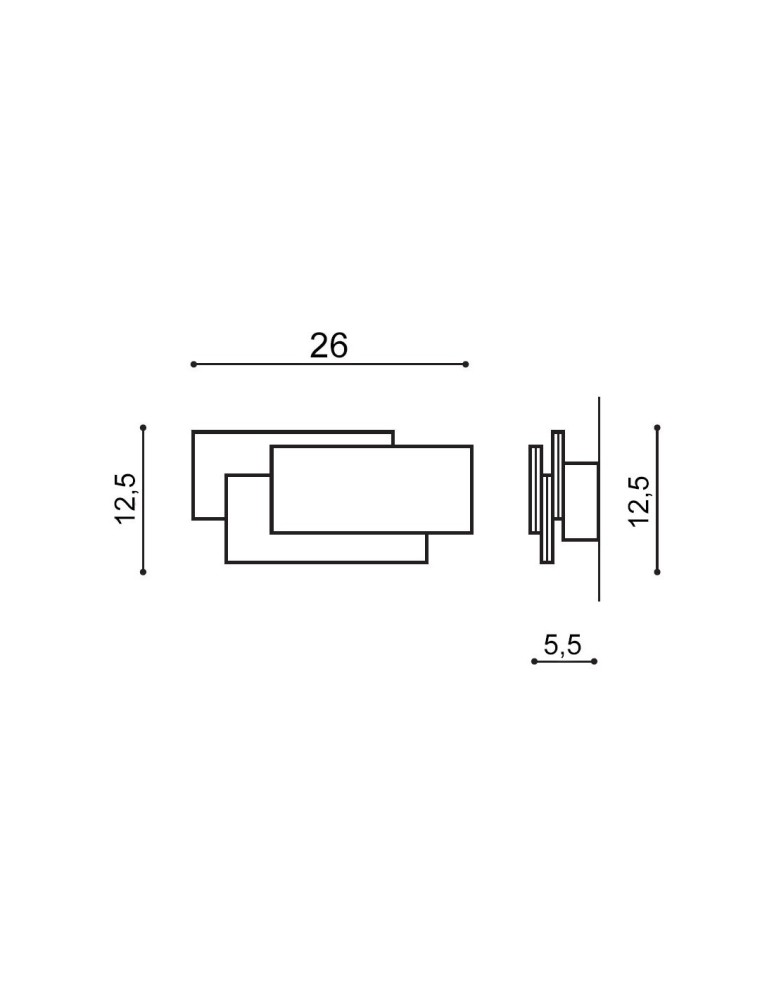 Azzardo CLOVER SQUARE BLACK 1xLED Ścienna Czarny AZ2198